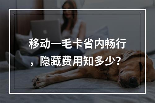 移动一毛卡省内畅行，隐藏费用知多少？