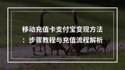 移动充值卡支付宝变现方法：步骤教程与充值流程解析