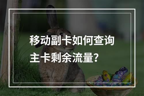 移动副卡如何查询主卡剩余流量？