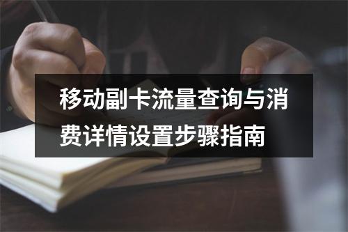 移动副卡流量查询与消费详情设置步骤指南