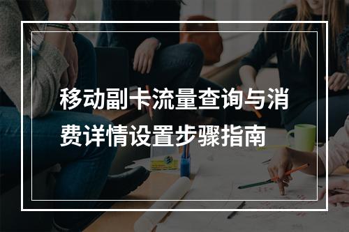 移动副卡流量查询与消费详情设置步骤指南