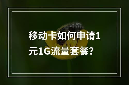 移动卡如何申请1元1G流量套餐？