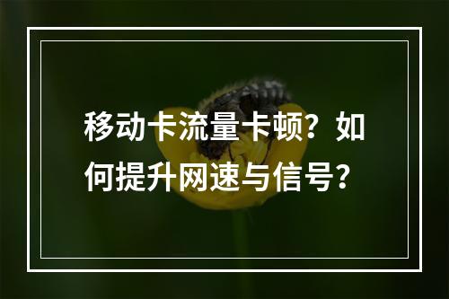 移动卡流量卡顿？如何提升网速与信号？