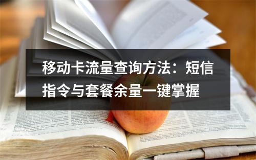 移动卡流量查询方法：短信指令与套餐余量一键掌握