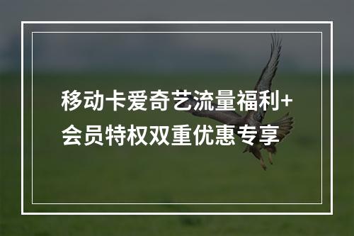 移动卡爱奇艺流量福利+会员特权双重优惠专享