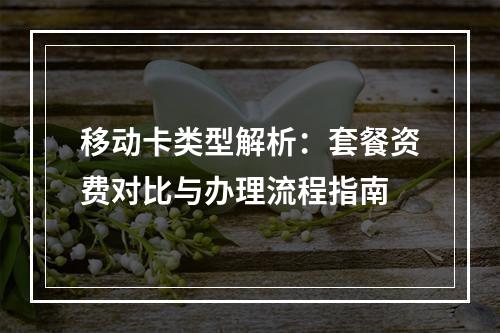 移动卡类型解析：套餐资费对比与办理流程指南