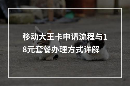移动大王卡申请流程与18元套餐办理方式详解
