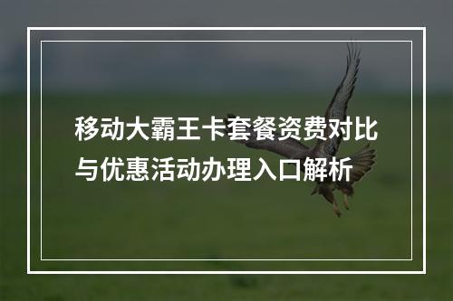 移动大霸王卡套餐资费对比与优惠活动办理入口解析