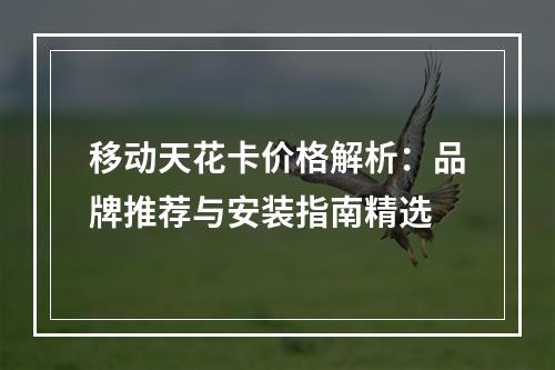 移动天花卡价格解析：品牌推荐与安装指南精选
