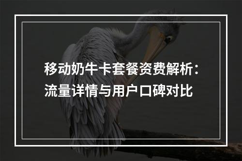 移动奶牛卡套餐资费解析：流量详情与用户口碑对比