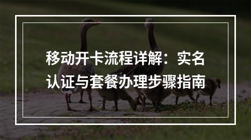 移动开卡流程详解：实名认证与套餐办理步骤指南