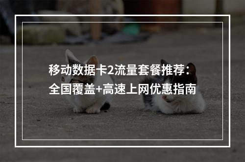 移动数据卡2流量套餐推荐：全国覆盖+高速上网优惠指南