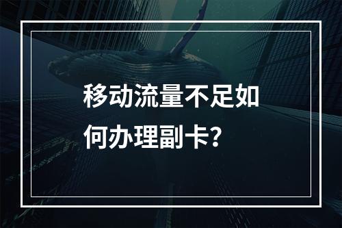 移动流量不足如何办理副卡？