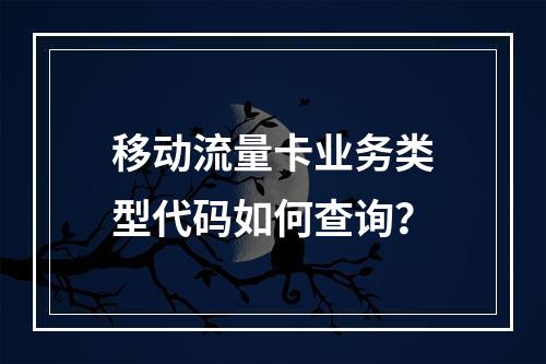 移动流量卡业务类型代码如何查询？