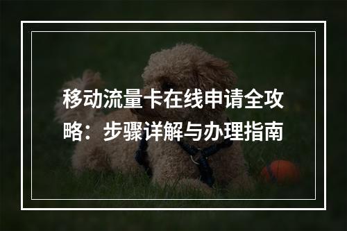 移动流量卡在线申请全攻略：步骤详解与办理指南