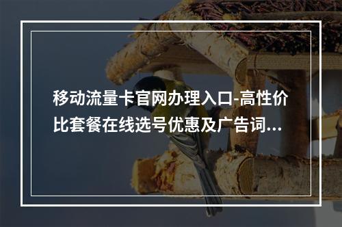移动流量卡官网办理入口-高性价比套餐在线选号优惠及广告词推荐