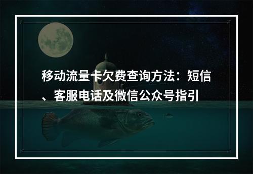 移动流量卡欠费查询方法：短信、客服电话及微信公众号指引