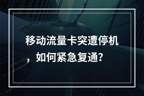移动流量卡突遭停机，如何紧急复通？