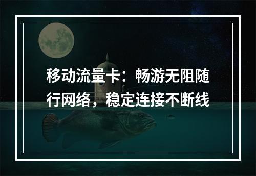 移动流量卡：畅游无阻随行网络，稳定连接不断线