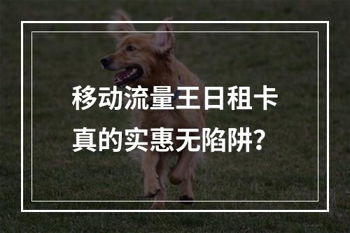 移动流量王日租卡真的实惠无陷阱？