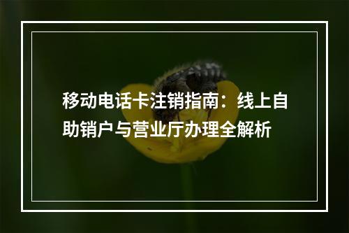 移动电话卡注销指南：线上自助销户与营业厅办理全解析