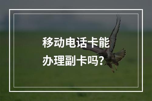 移动电话卡能办理副卡吗？