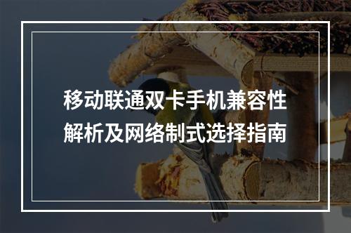 移动联通双卡手机兼容性解析及网络制式选择指南