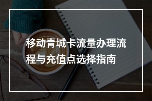 移动青城卡流量办理流程与充值点选择指南