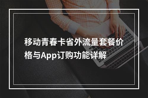移动青春卡省外流量套餐价格与App订购功能详解