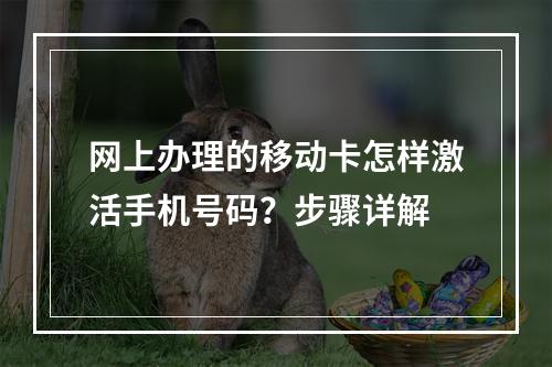网上办理的移动卡怎样激活手机号码？步骤详解