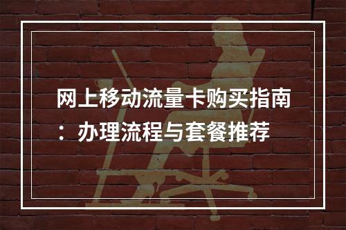 网上移动流量卡购买指南：办理流程与套餐推荐