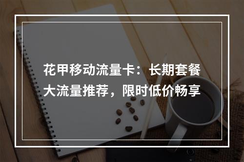 花甲移动流量卡：长期套餐大流量推荐，限时低价畅享