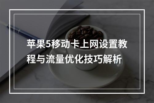 苹果5移动卡上网设置教程与流量优化技巧解析
