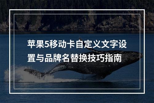 苹果5移动卡自定义文字设置与品牌名替换技巧指南