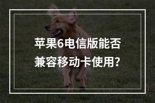 苹果6电信版能否兼容移动卡使用？