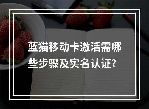 蓝猫移动卡激活需哪些步骤及实名认证？