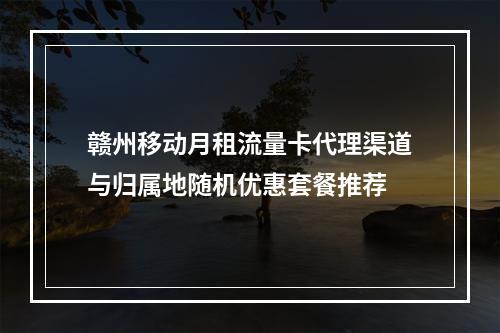 赣州移动月租流量卡代理渠道与归属地随机优惠套餐推荐