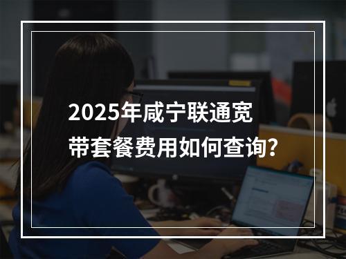 2025年咸宁联通宽带套餐费用如何查询？