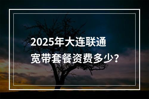 2025年大连联通宽带套餐资费多少？