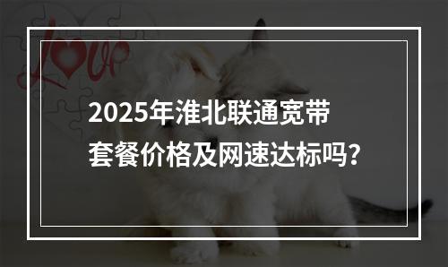 2025年淮北联通宽带套餐价格及网速达标吗？