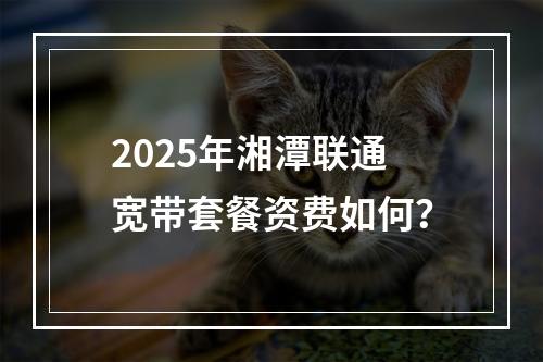2025年湘潭联通宽带套餐资费如何？