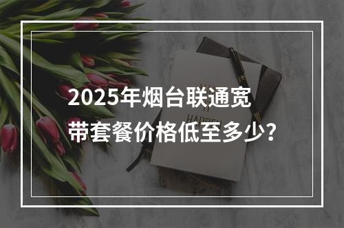 2025年烟台联通宽带套餐价格低至多少？