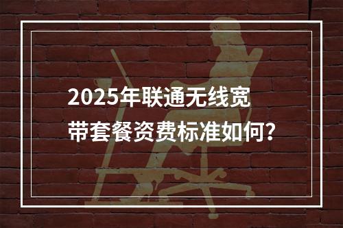 2025年联通无线宽带套餐资费标准如何？