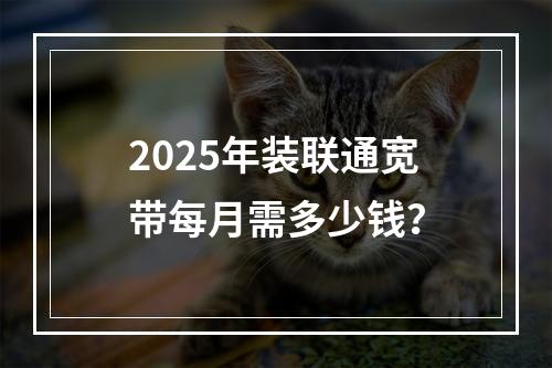 2025年装联通宽带每月需多少钱？
