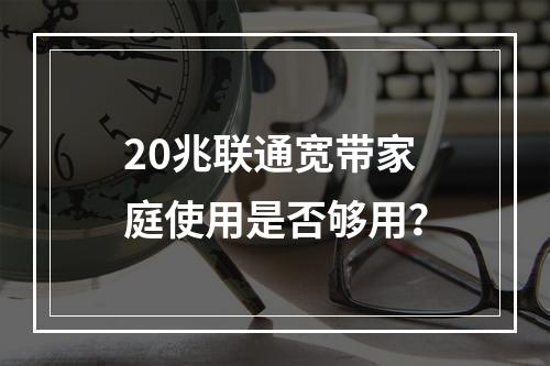 20兆联通宽带家庭使用是否够用？