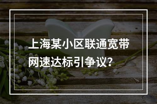 上海某小区联通宽带网速达标引争议？