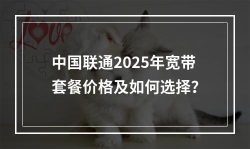 中国联通2025年宽带套餐价格及如何选择？