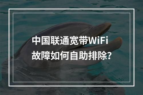 中国联通宽带WiFi故障如何自助排除？