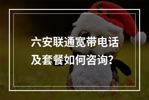 六安联通宽带电话及套餐如何咨询？