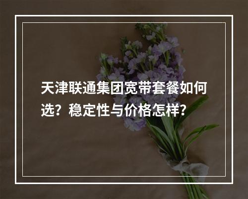 天津联通集团宽带套餐如何选？稳定性与价格怎样？